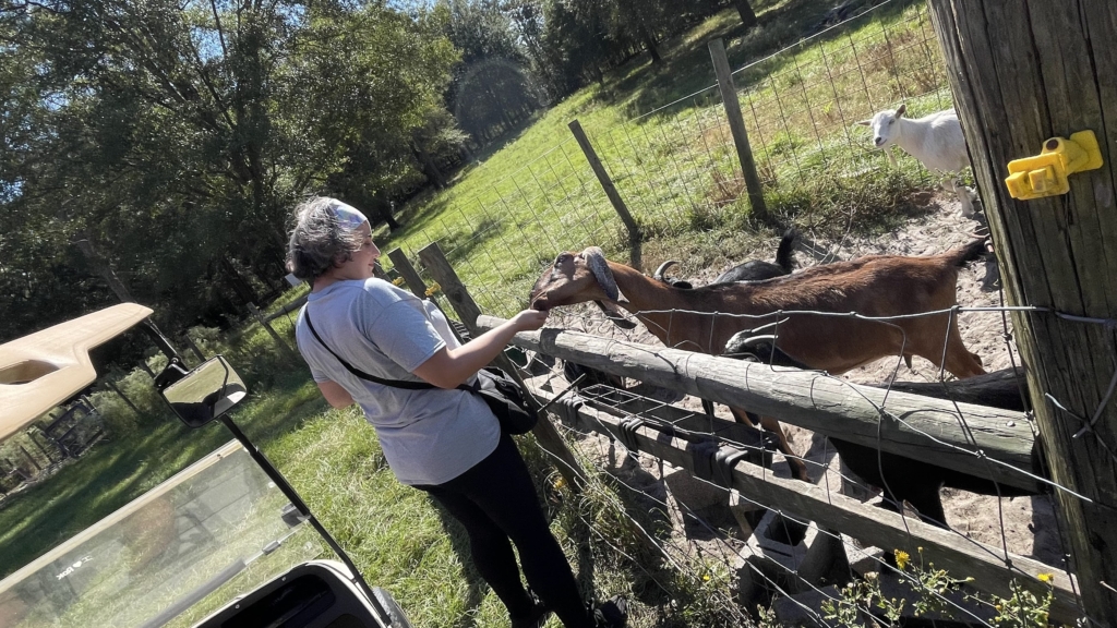 Julie on a farm tour.